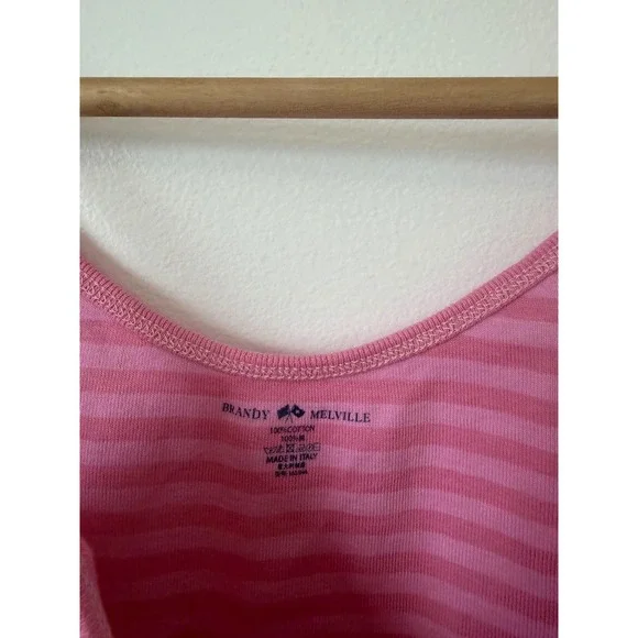 John Galt (Brandy Melville) Skylar Tank Top – Pink Striped – One Size – NWT - Picture 5 of 6
